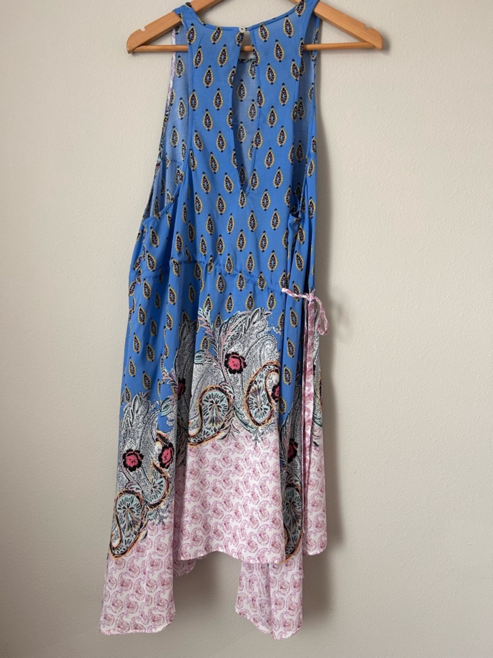 Free People Blue and Pink Paisley Halter Mini Dress - Picture 5 of 12